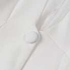 Elegant langry fashion white button-down shirt with pleated front