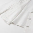 Elegant white linen langry fashion shirt with rolled sleeves and classic collar