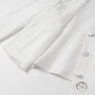 Elegant white linen langry fashion shirt with rolled sleeves and collar