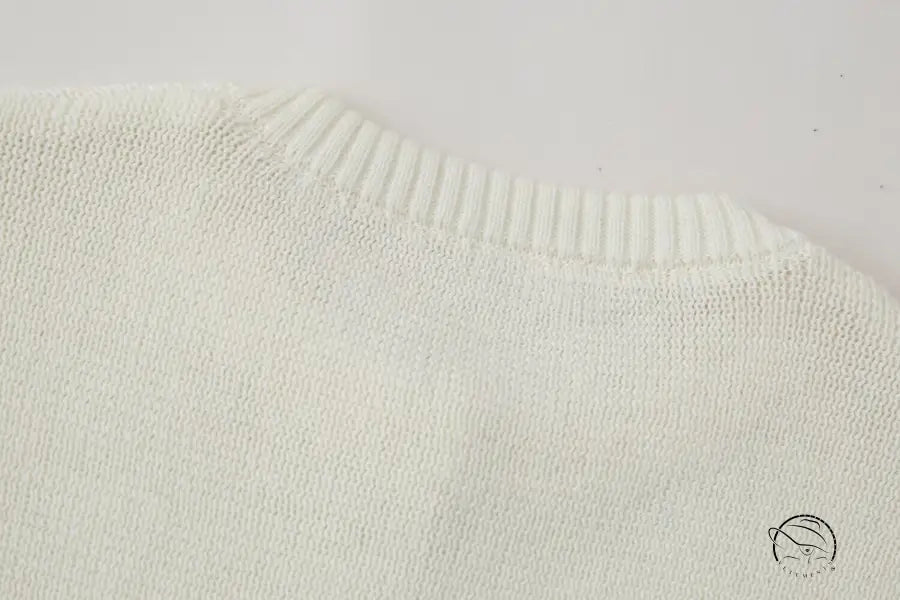 Slim casual knitted dress in white sweater style