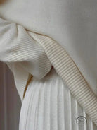 Cream-colored cute knitted skirt set in knitwear