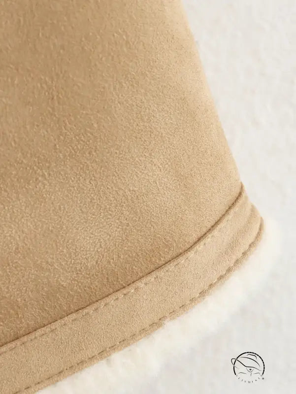Langry fashion beige sheepskin-lined suede boot for winter street style