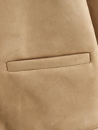 Beige suede pocket detail on Langry fashion winter short coat
