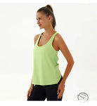 Woman in green yoga breathable Langry fashion tank top