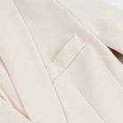 Langry fashion cream-colored striped single-breasted blazer with tuxedo collar