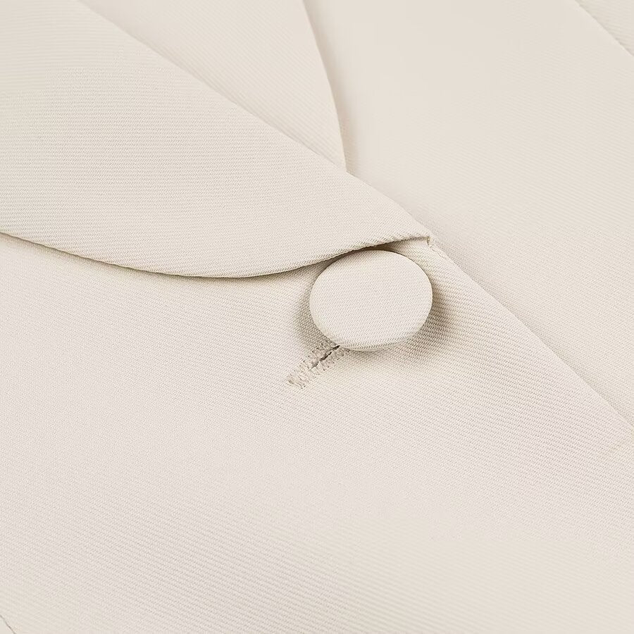 Langry fashion white button-down shirt with tuxedo collar blazer style