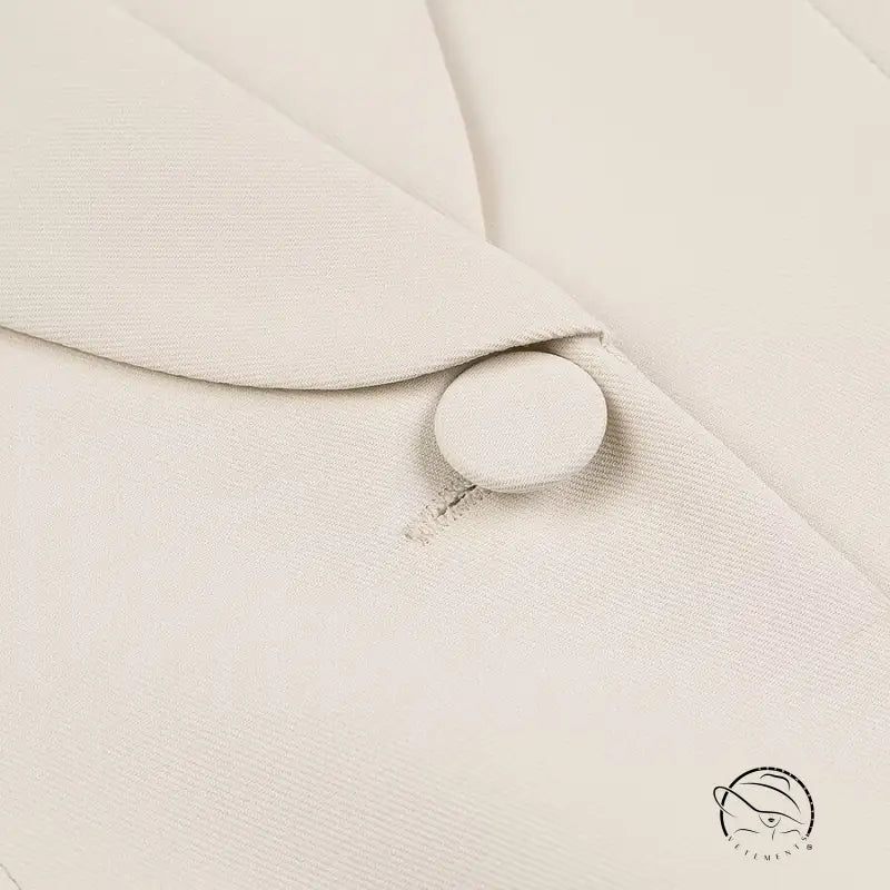 Langry fashion white button-down shirt with textured fabric in tuxedo blazer set