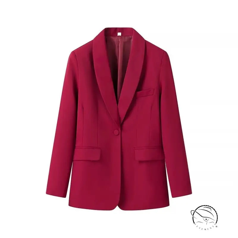 Langry fashion wine-colored blazer with single button and pocket detail