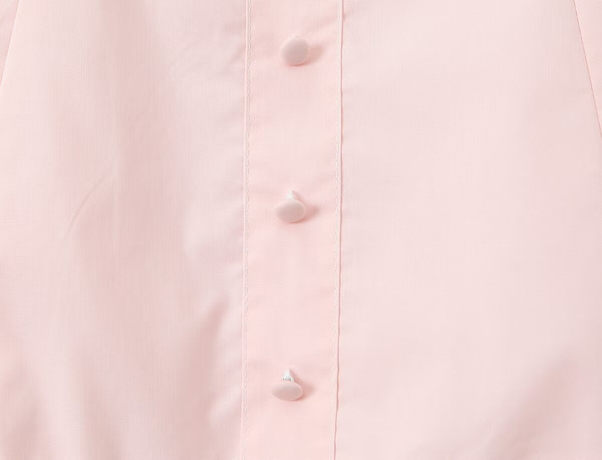 Pale pink fabric with button details in Enchanting Steel Bracket Short Dress, ملابس