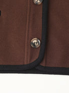 Langry fashion brown leather tool belt with woolen jacket trim