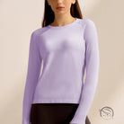 Lilac langry fashion long-sleeved knit sweater with crew neckline