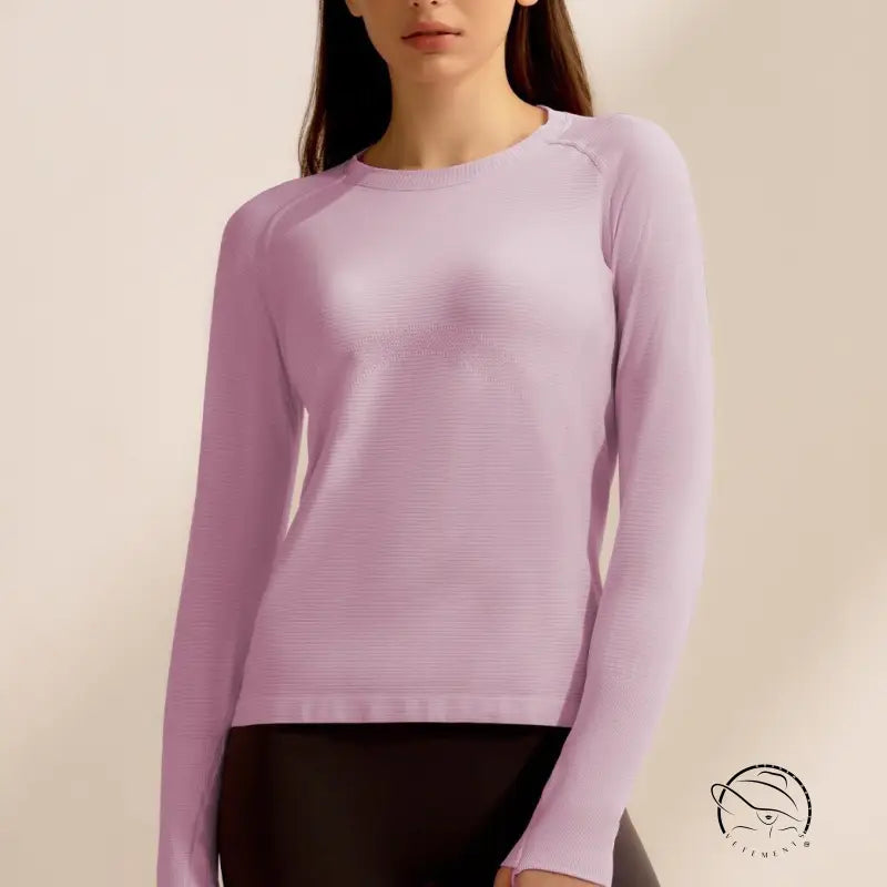 Pink langry ribbed knit running sweater in fashion ملابس
