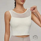 Beauty Back mesh workout top with sleeveless design and mesh yoke