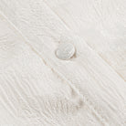 White lace floral V-neck jacquard drawstring dress in Langry fashion ملابس