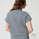 Gray short-sleeved loose fitness yoga t-shirt top