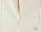 White zipper on seam of stunning retro backless Langry fashion dress