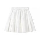Elegant white pleated langry fashion skirt in slim fit two-piece dress