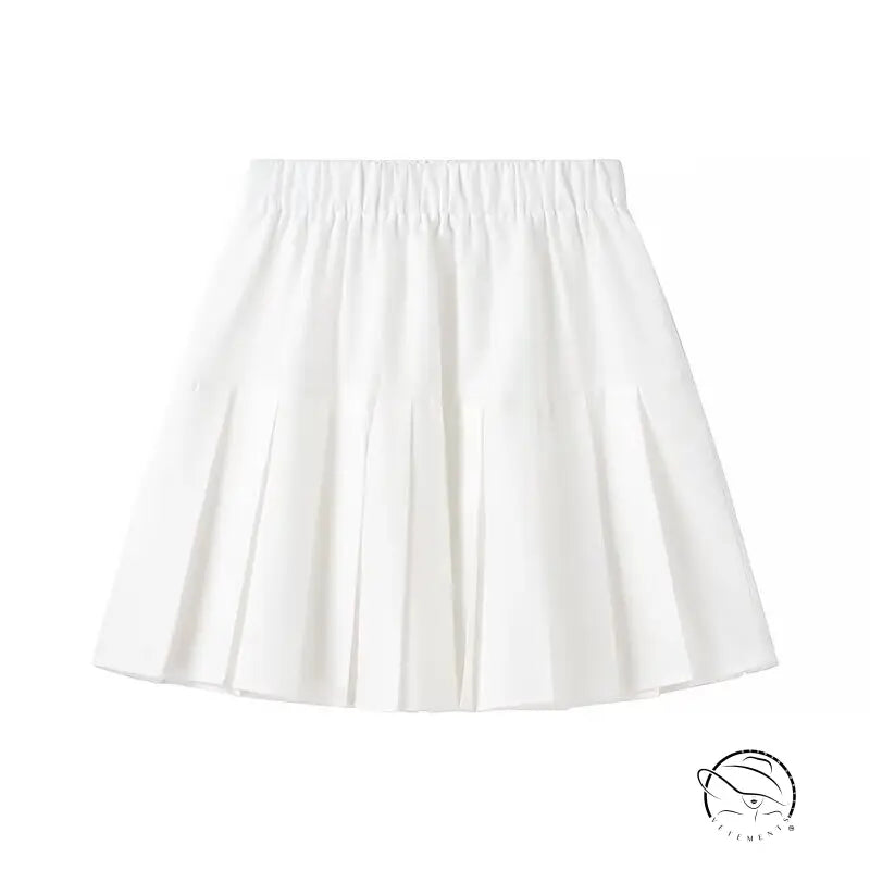 Elegant white pleated langry fashion skirt in slim fit two-piece set