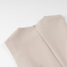 Elegant beige zippered Langry fashion jacket in slim fit dress set