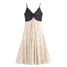 Elegant Sling French Design Dress featuring a sleeveless two-tone style in fashion