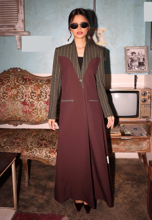 Cozy Red Striped Long Trench Coat