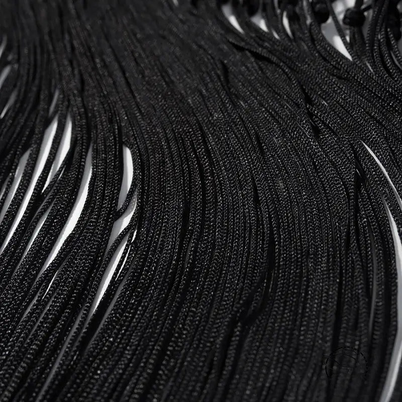 Langry fashion black braided cord bracelet for cute short embroidery dress