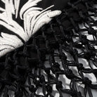 Black mesh fabric with silver leaf embroidery in cute short dress by Langry fashion