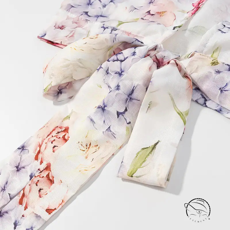 Langry fashion enchanting halter top with floral scarf in pastel colors