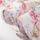 Enchanting halter short top and floral skirt set with pink white flowers scarf