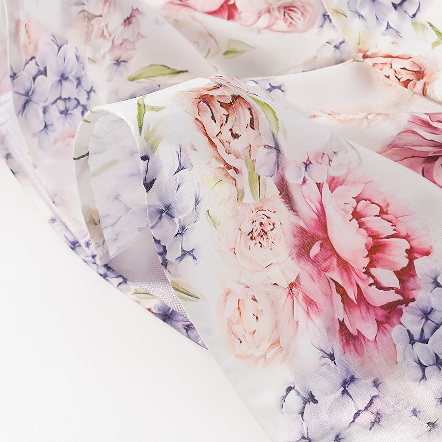 Langry fashion enchanting halter floral chiffon scarf in pink purple hues