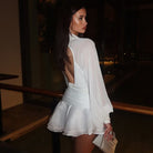 Vintage Collared Edge Deep Short Dress