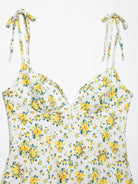 Langry fashion floral print poplin slimming dress with tank top