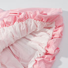 Elegant langry fashion pink ruffled bedding in silky texture