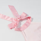 Pink satin bow tie on elegant Langry fashion waist bowknot dress