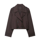 Brown double breasted blazer with lapels in Langry fashion