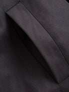 Langry fashion black wool pocket on office fur collar cotton jacket