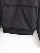 Langry fashion black nylon hooded jacket with fur collar and zipper