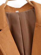 Elegant Langry lace-up camel suede blazer in fashion ملابس