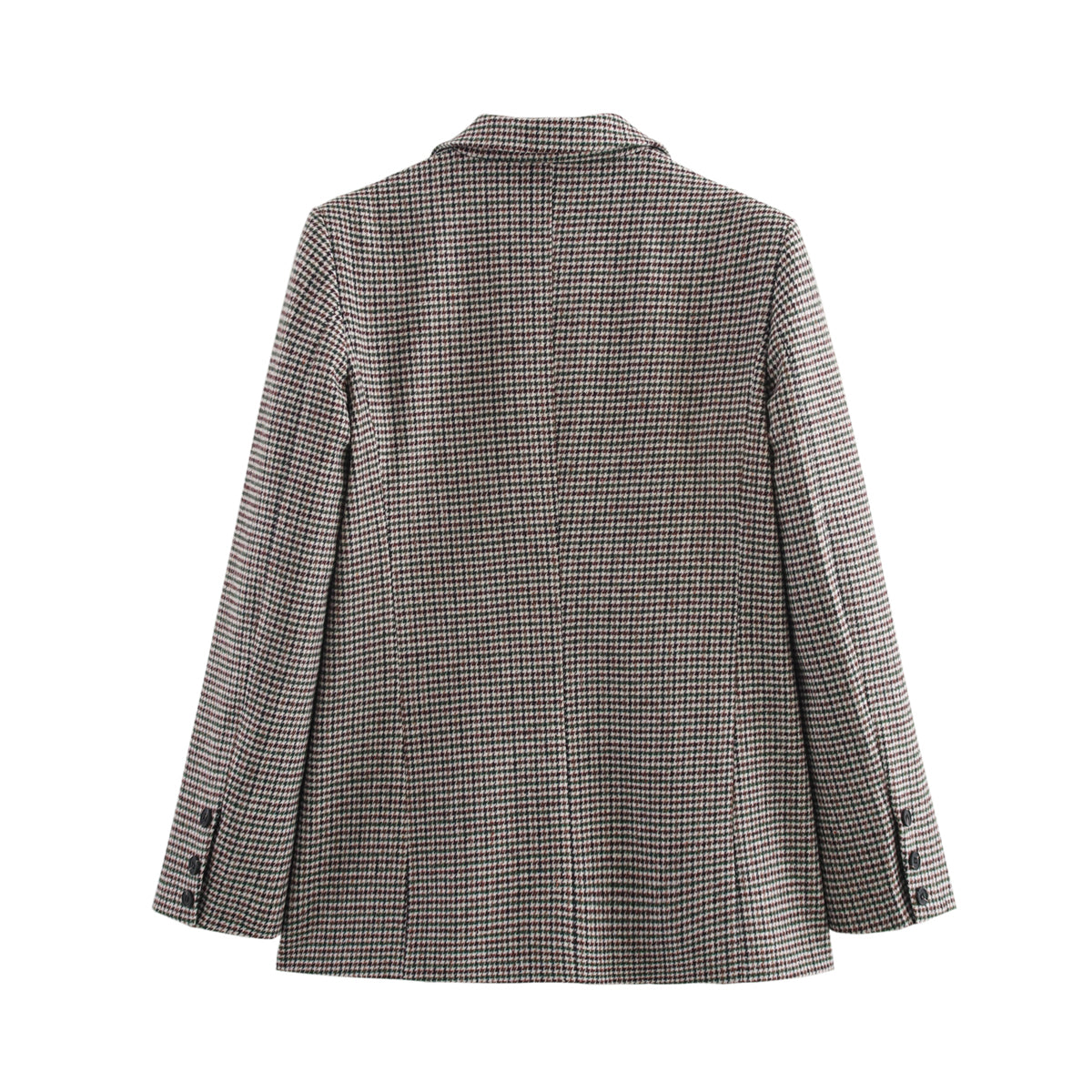 Langry gray white houndstooth blazer with black buttons, fashion tops