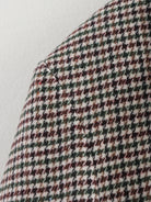 Red green white plaid flannel fabric in Langry winter retro casual blazer tops fashion