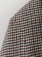 Red green white plaid flannel fabric in Langry winter retro casual blazer top