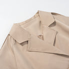 Beige double-breasted langry fashion trench coat with epaulettes