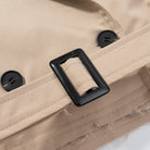 Casual beige long sleeve belt trench coat in langry fashion ملابس