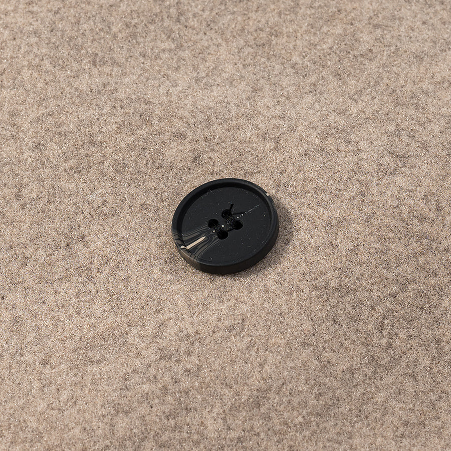 Black langry fashion coat button with two holes in woolen style