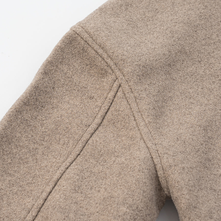 Langry beige wool jacket with classic collar and button closure