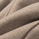 Beige langry fashion wool coat with soft texture and stitching details