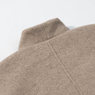 Langry fashion beige wool blazer with subtle stitching in two-color coat