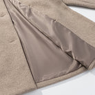 Langry fashion beige cashmere cardigan with woolen coat details