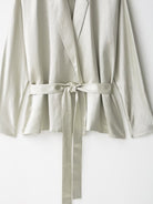 Elegant langry fashion satin robe in blazer pants set with bow tie waistband