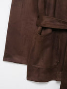 Langry fashion brown suede pants with belt loop and pocket details